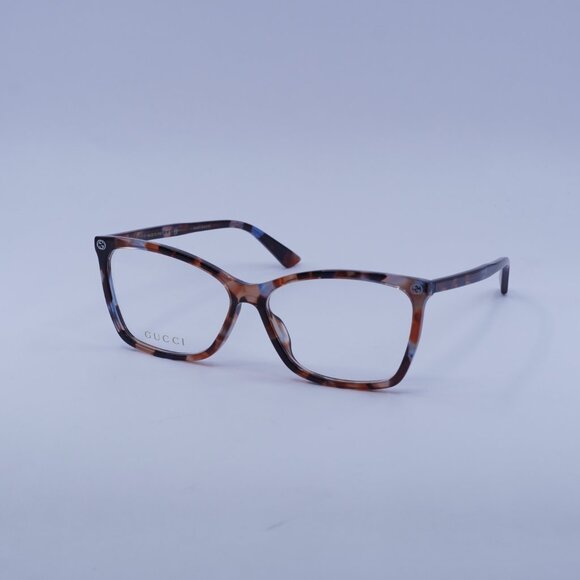 Gucci GG0025O 015 Eyeglasses Coloured Havana 58mm Cat Eye Frame - Picture 1 of 10